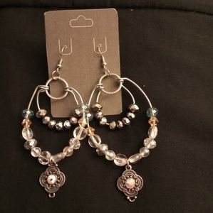 Handmade silver drop earrings